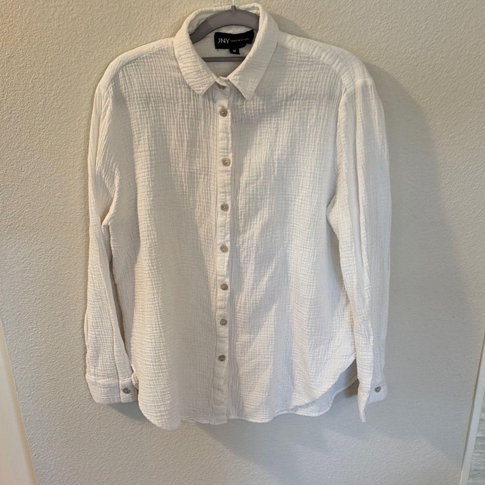 White Casual Button Down Shirt